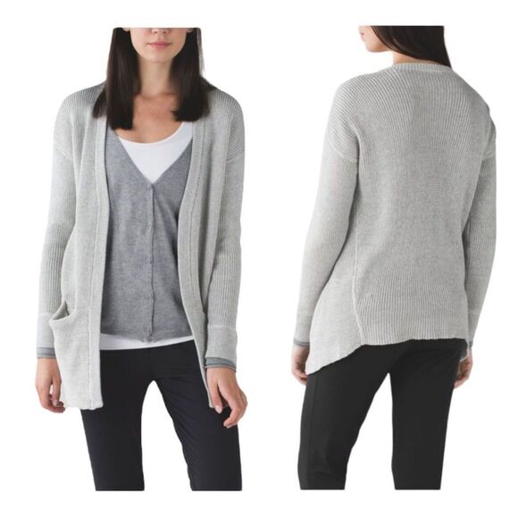 Lululemon Cardigan Vestigan Heathered Medium Grey / Heathered Angel Wing - Picture 2 of 11